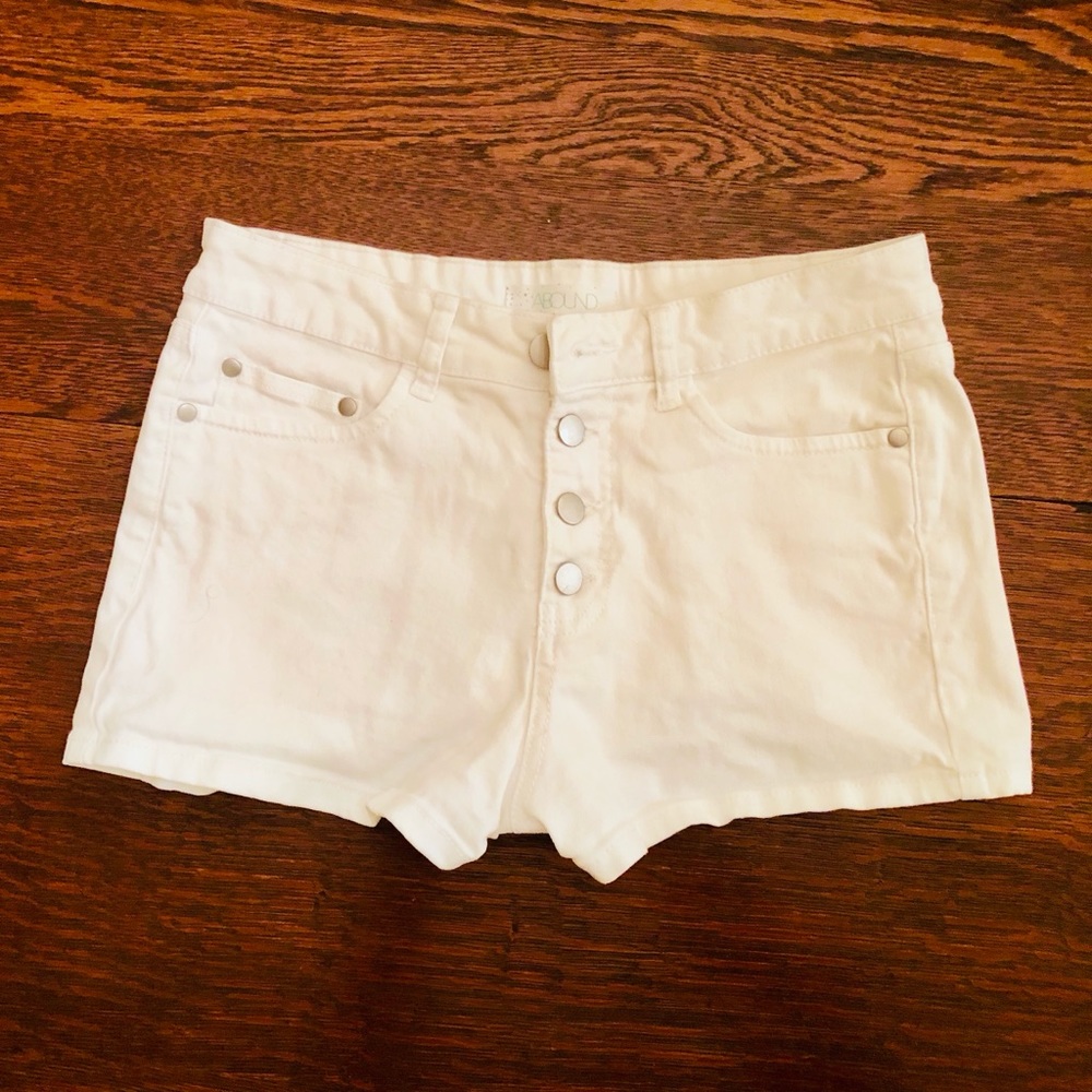 Abound Button Fly White Jean Shorts